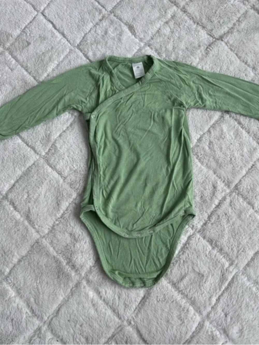 Kate Quinn | Green Solid Long Sleeve Kimono Wrap Bodysuit | Size 6-12 Months